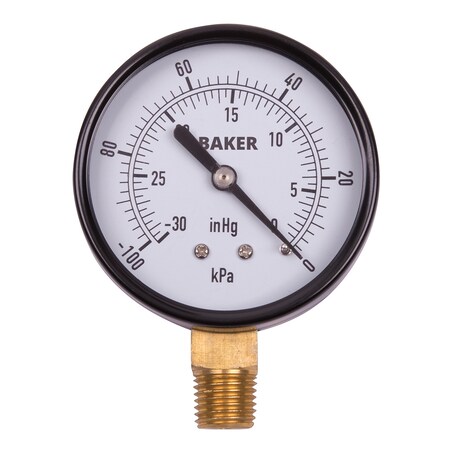 Baker Instruments LVBNA-30HG Pressure Gauge, 30"Hg-0" Vac LVBNA-30HG
